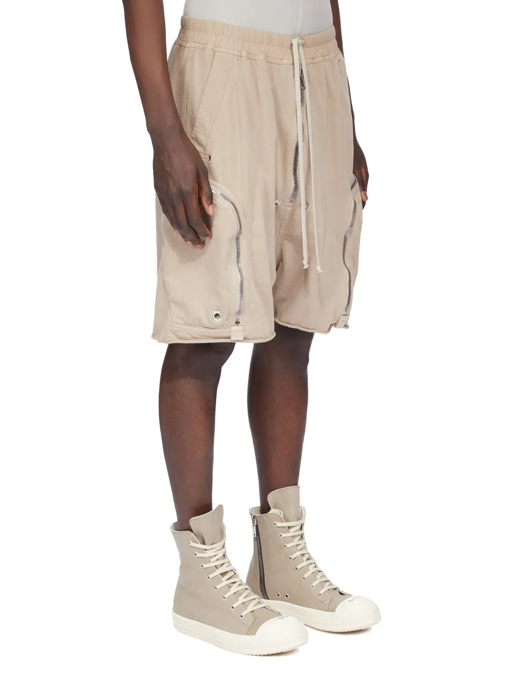 Drkshdw Concordians Bauhaus Shorts In Dirty Pearl Compact Heavy Jersey
