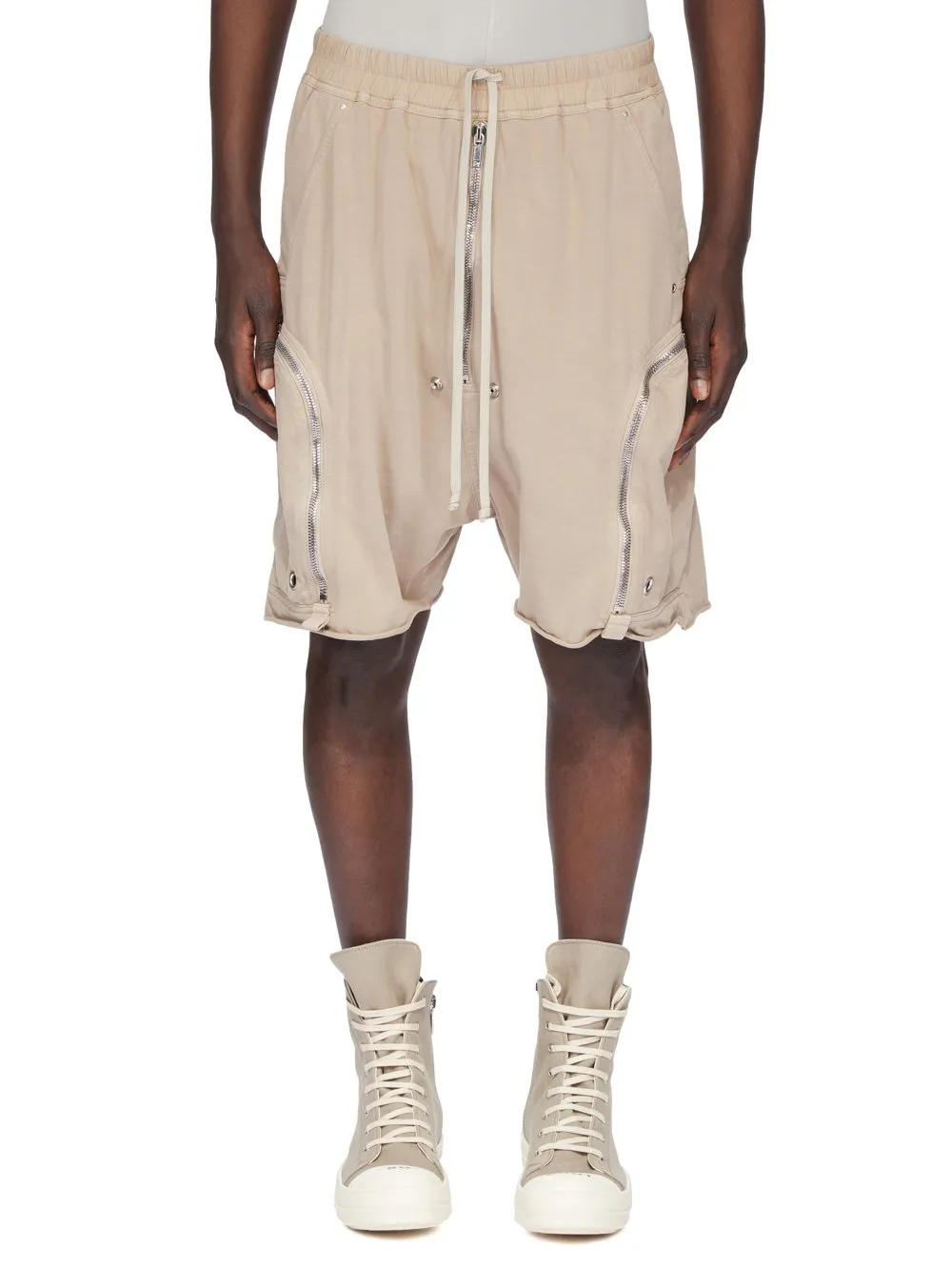 Drkshdw Concordians Bauhaus Shorts In Dirty Pearl Compact Heavy Jersey