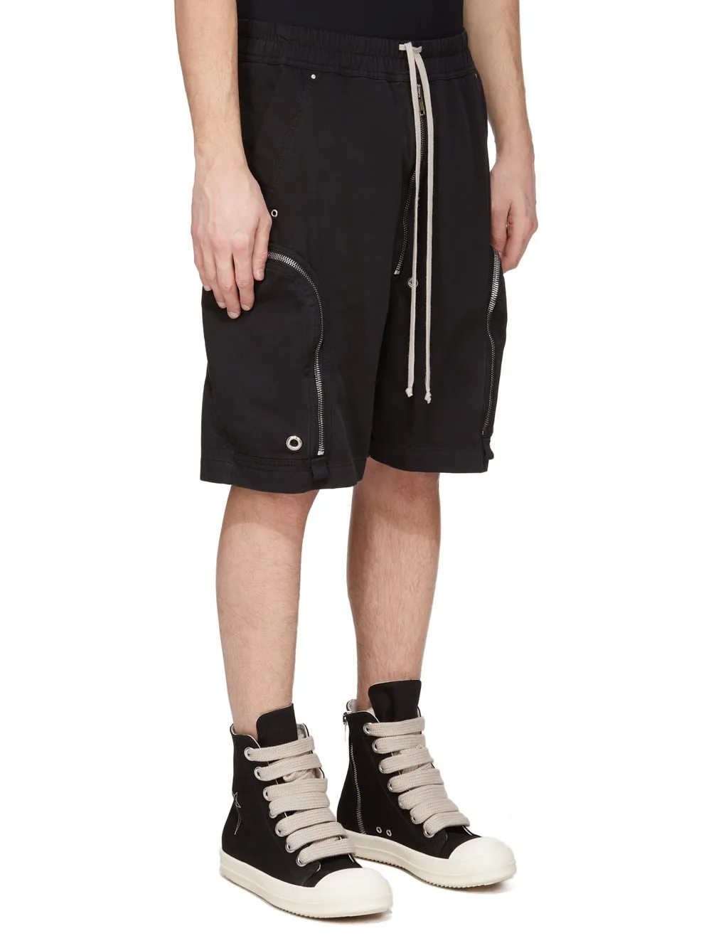 Drkshdw Concordians Bauhaus Shorts In Black Cotton Twill