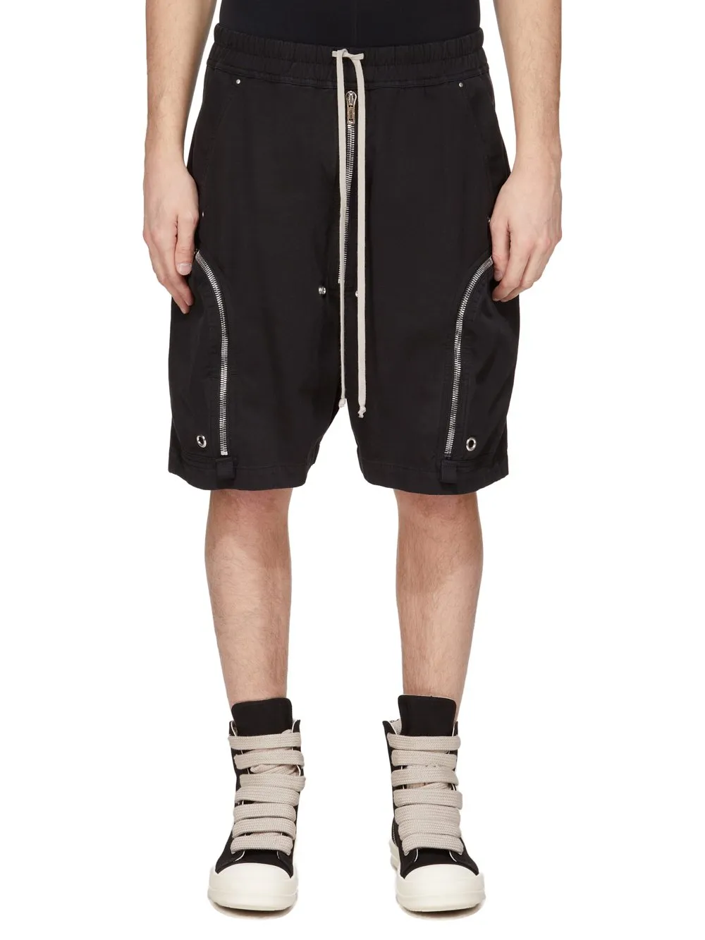 Drkshdw Concordians Bauhaus Shorts In Black Cotton Twill