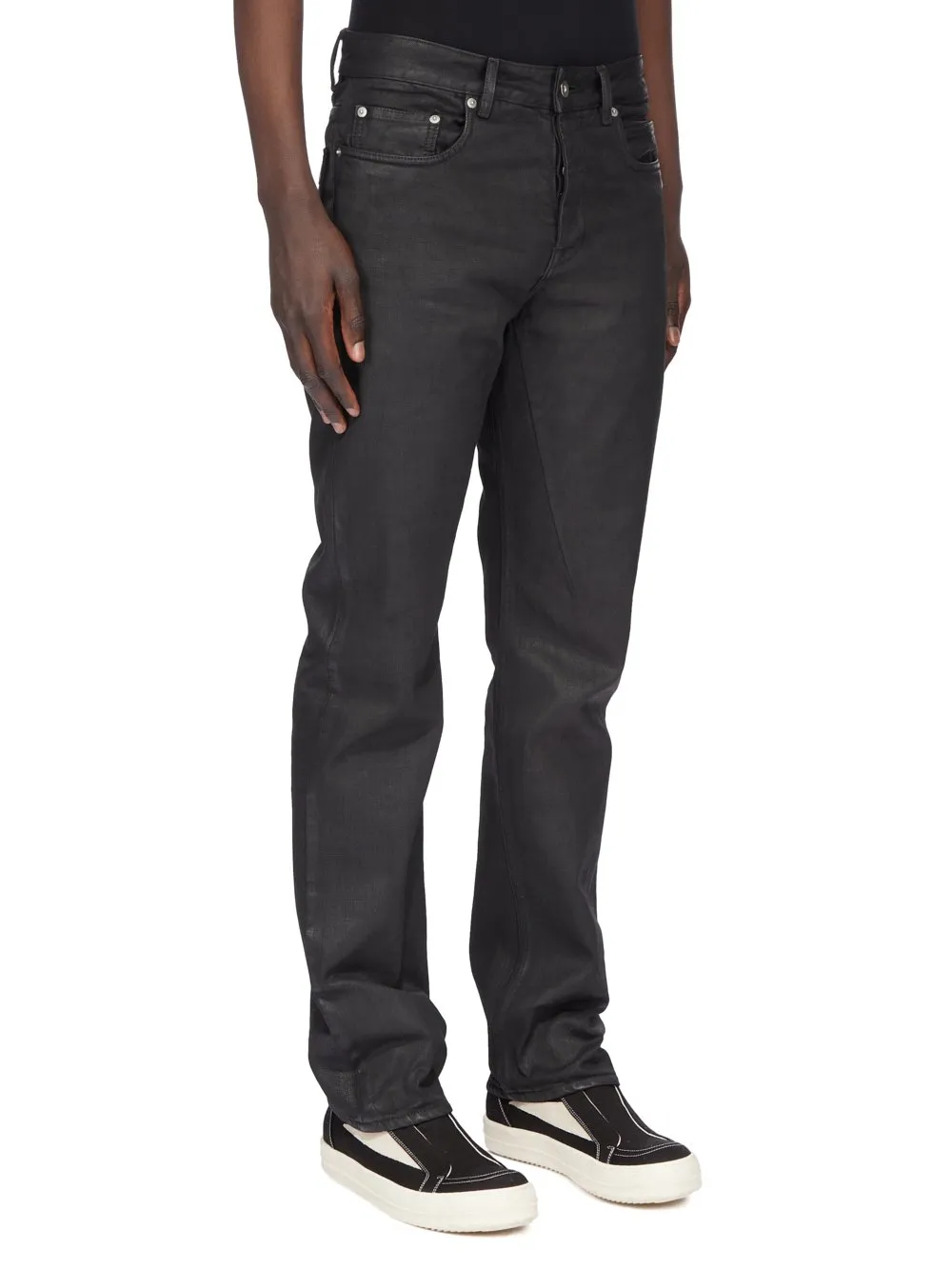 Drkshdw Concordians Fog Cut In 13Oz Black Wax Denim
