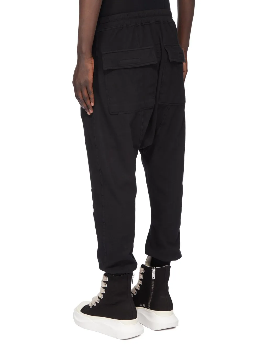 Drkshdw Concordians Prisoner Drawstring In Black Double Brushed Jersey