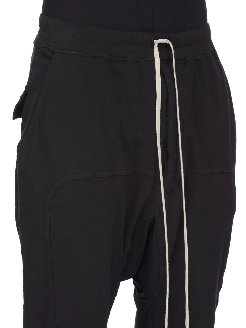 Drkshdw Concordians Prisoner Drawstring In Black Double Brushed Jersey
