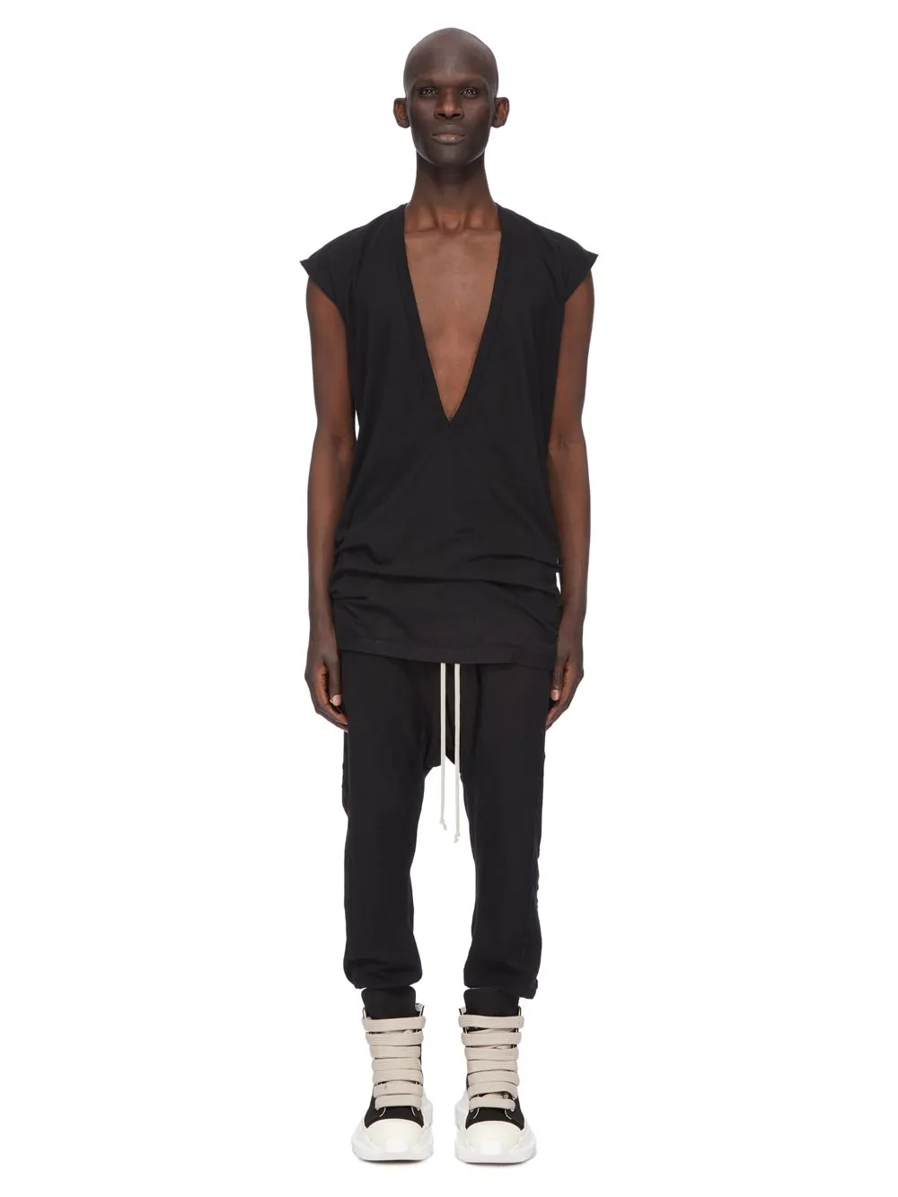 Drkshdw Concordians Prisoner Drawstring In Black Double Brushed Jersey