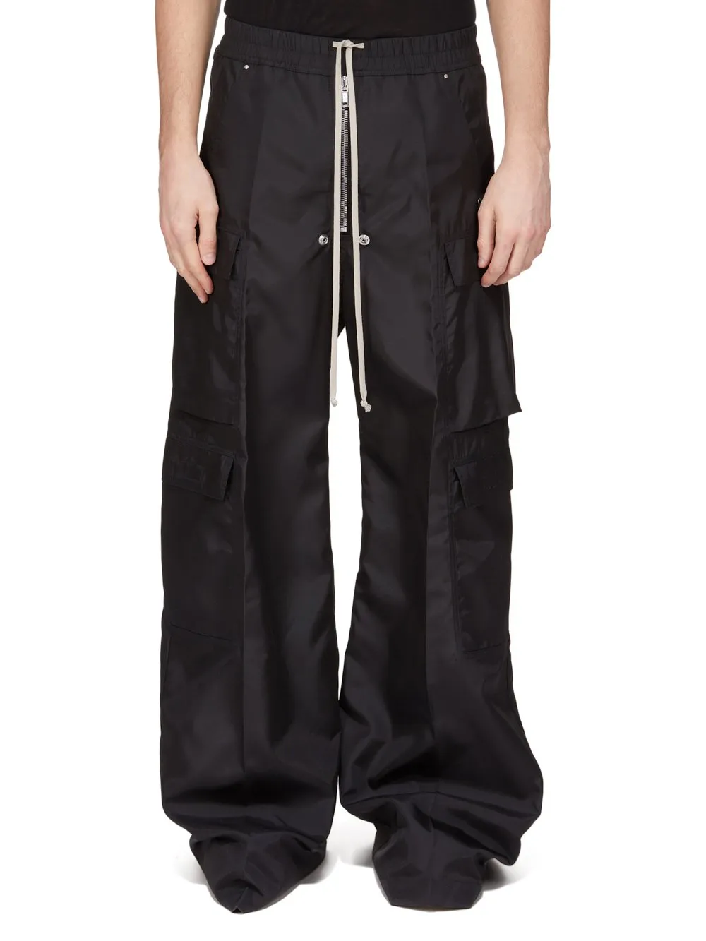 Drkshdw Concordians Double Cargo Jumbo Belas In Black Nylon Canvas