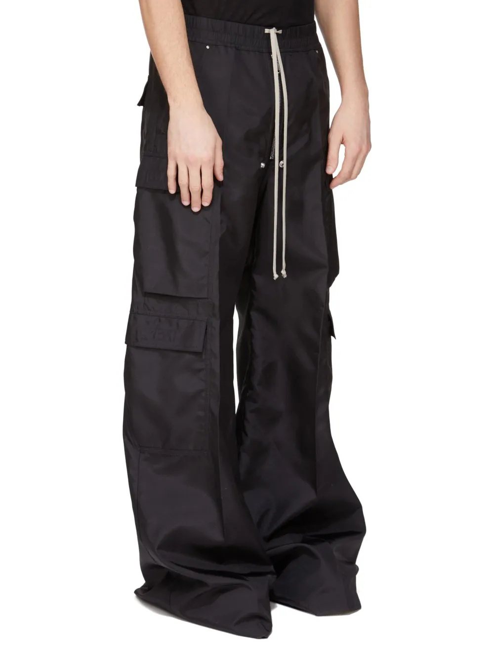 Drkshdw Concordians Double Cargo Jumbo Belas In Black Nylon Canvas