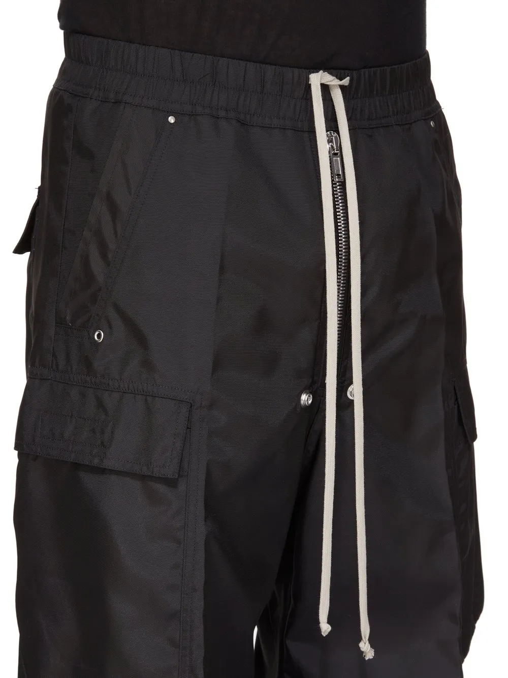 Drkshdw Concordians Double Cargo Jumbo Belas In Black Nylon Canvas