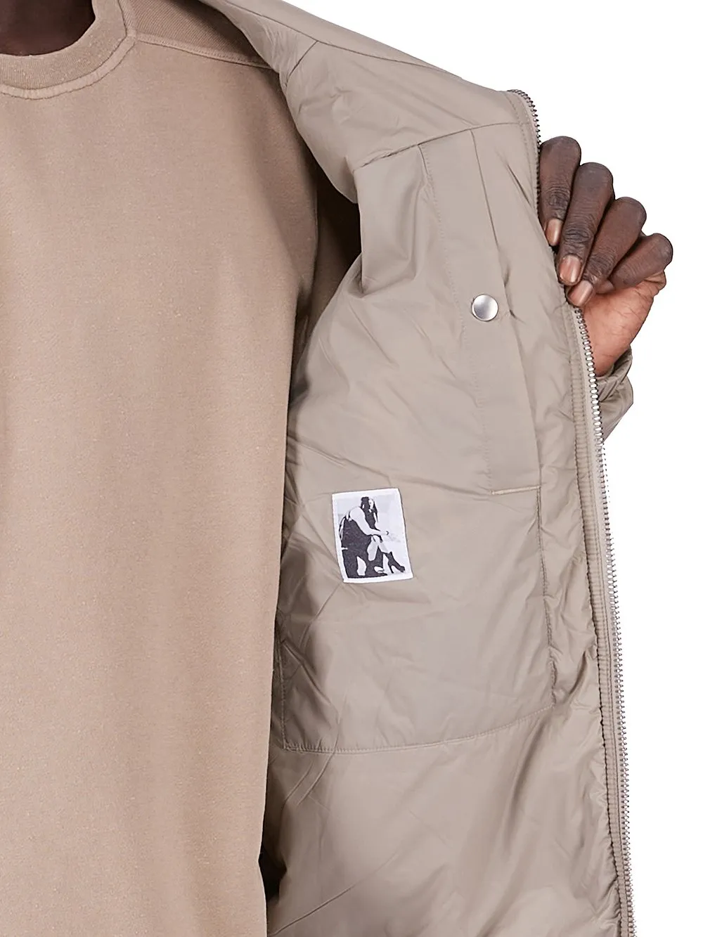 Drkshdw Concordians Sealed Windbreaker In Dirty Pearl Recycled Nylon.