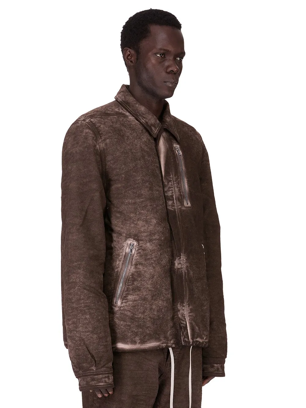 Drkshdw Concordians Concealed Zipfront Jkt In Drkdust Brushed Cotton