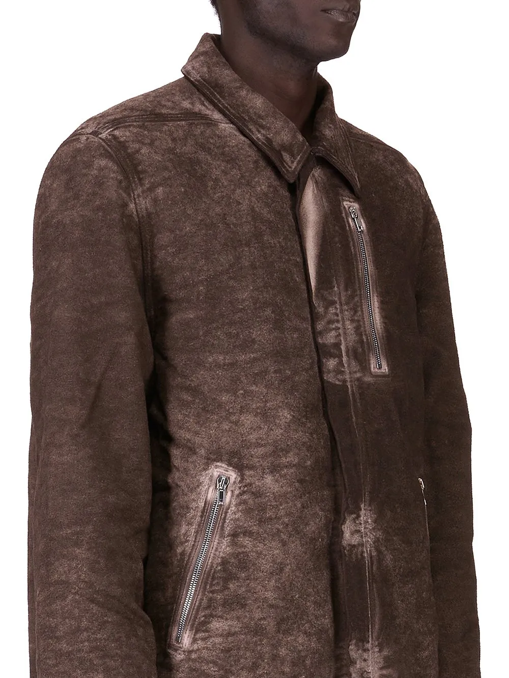 Drkshdw Concordians Concealed Zipfront Jkt In Drkdust Brushed Cotton