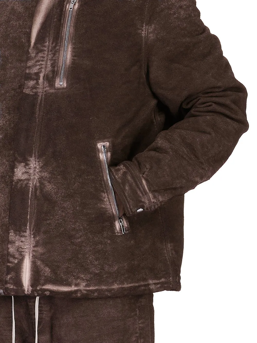 Drkshdw Concordians Concealed Zipfront Jkt In Drkdust Brushed Cotton