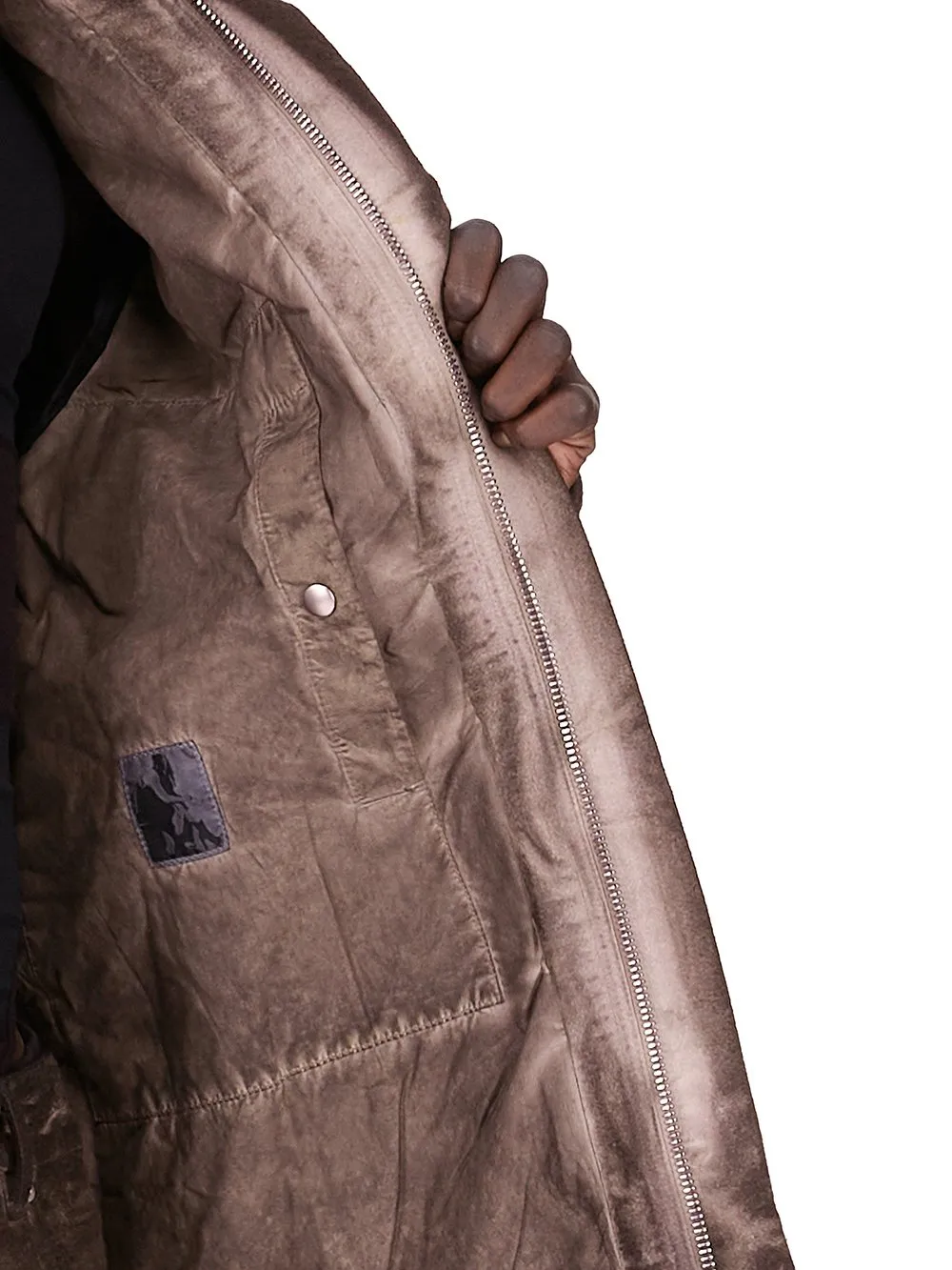 Drkshdw Concordians Concealed Zipfront Jkt In Drkdust Brushed Cotton