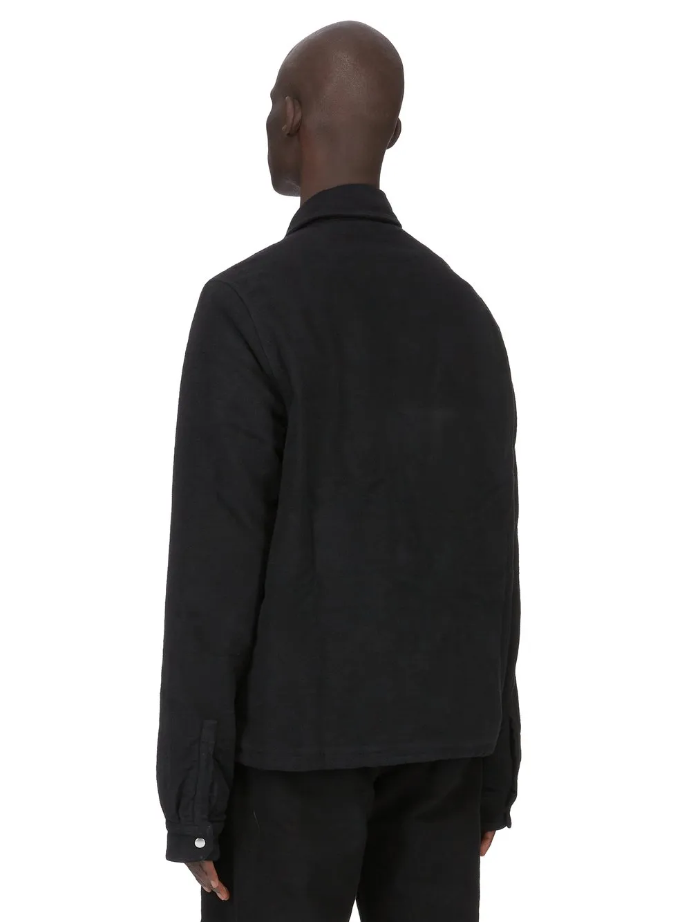 Drkshdw Concordians Concealed Zipfront Jkt In Black Brushed Cotton