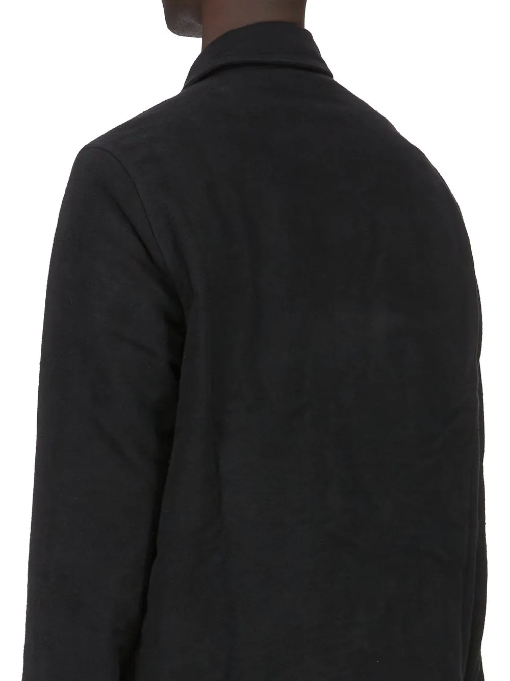Drkshdw Concordians Concealed Zipfront Jkt In Black Brushed Cotton