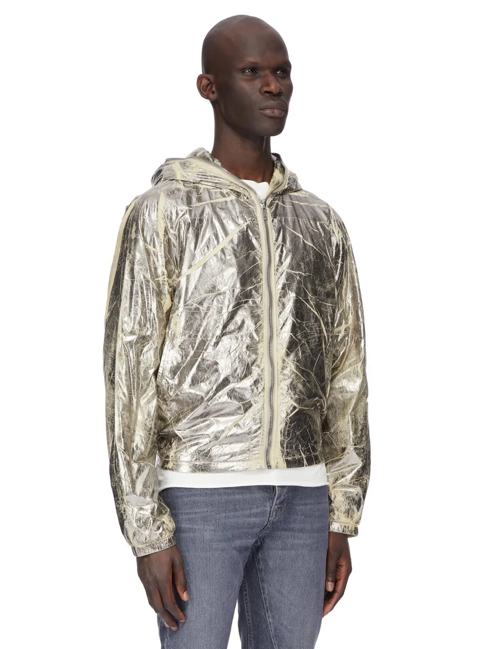 Drkshdw Concordians Sealed Windbreaker In Palladium Foil Light Nylon