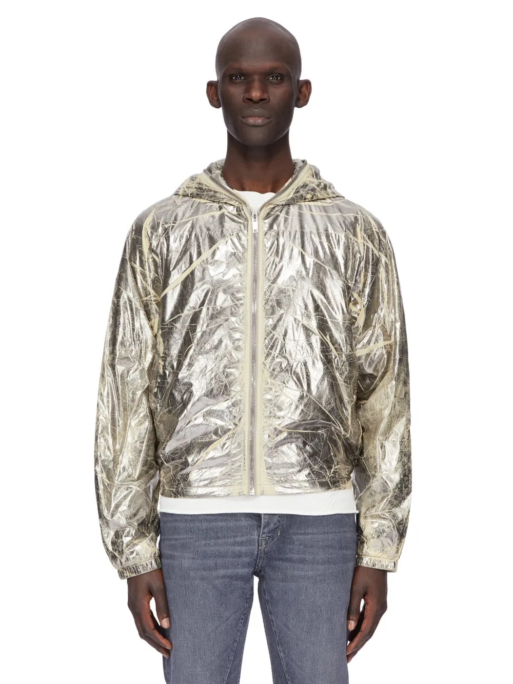 Drkshdw Concordians Sealed Windbreaker In Palladium Foil Light Nylon