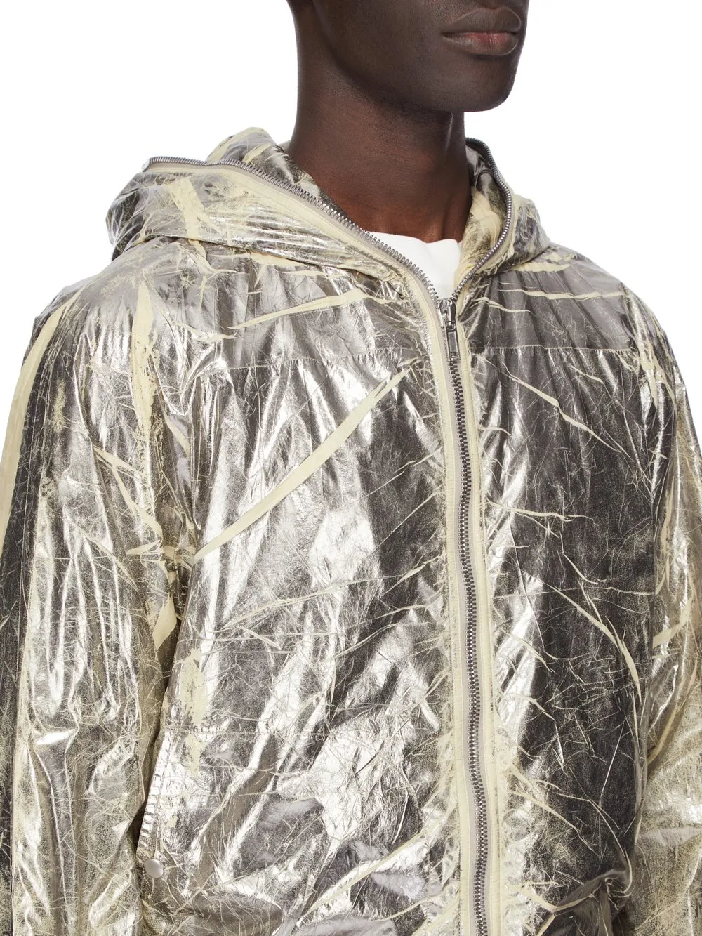 Drkshdw Concordians Sealed Windbreaker In Palladium Foil Light Nylon