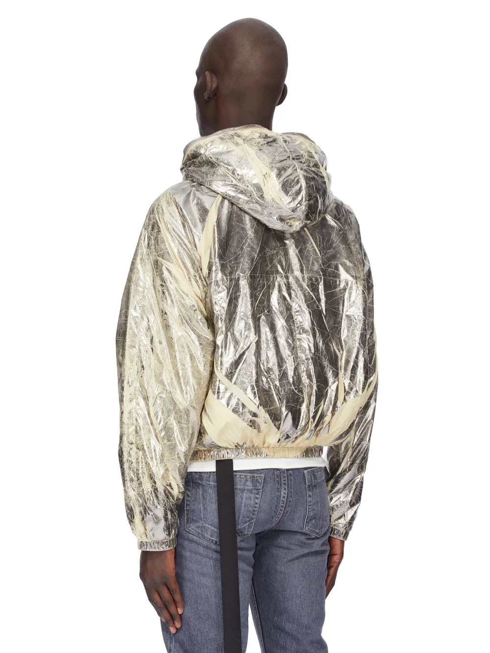 Drkshdw Concordians Sealed Windbreaker In Palladium Foil Light Nylon