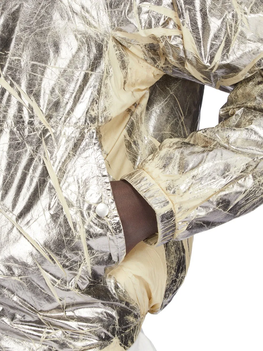 Drkshdw Concordians Sealed Windbreaker In Palladium Foil Light Nylon