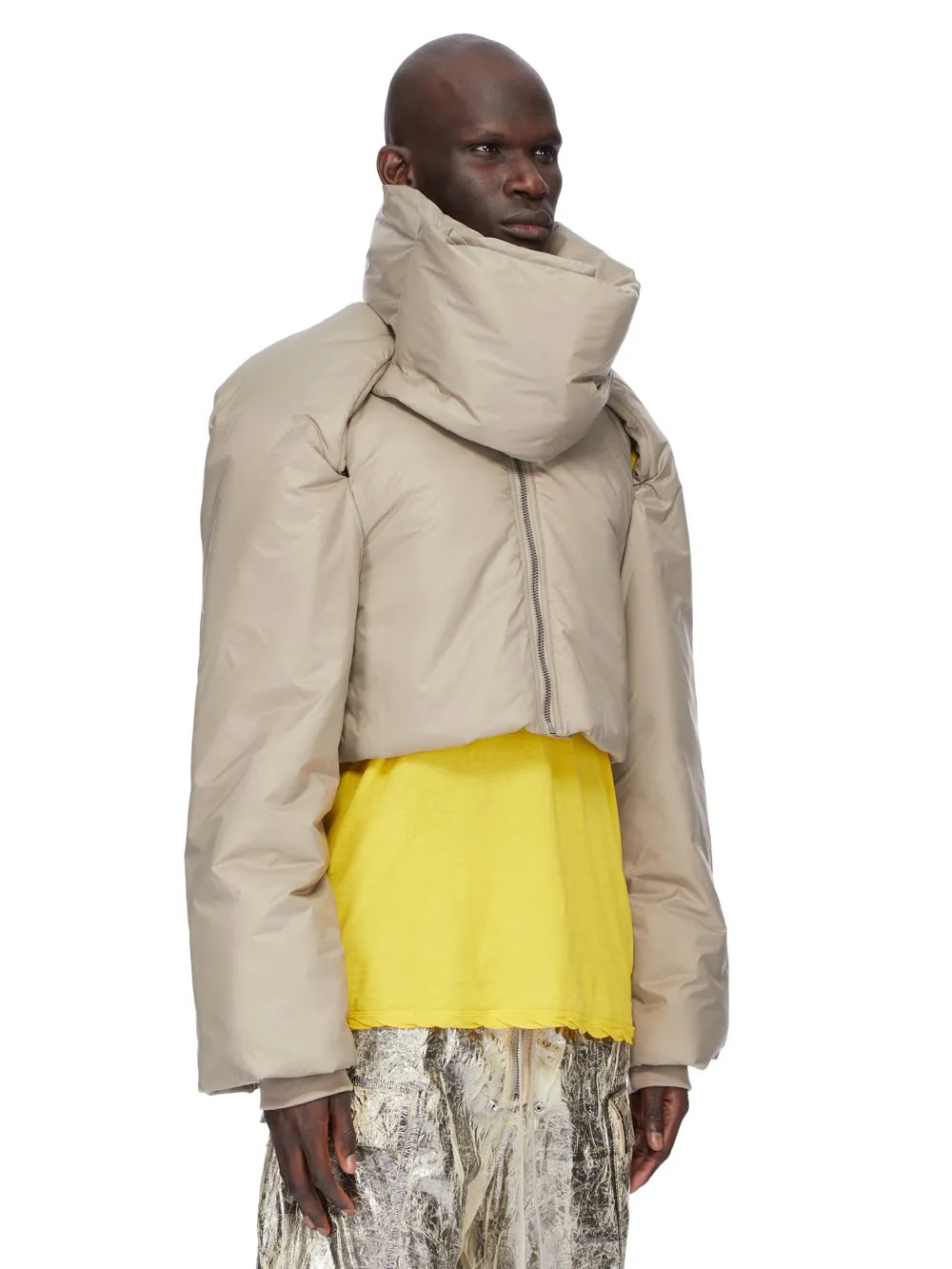 Drkshdw Concordians Convertible Jkt Cropped In Dirty Pearl Recycled Nylon