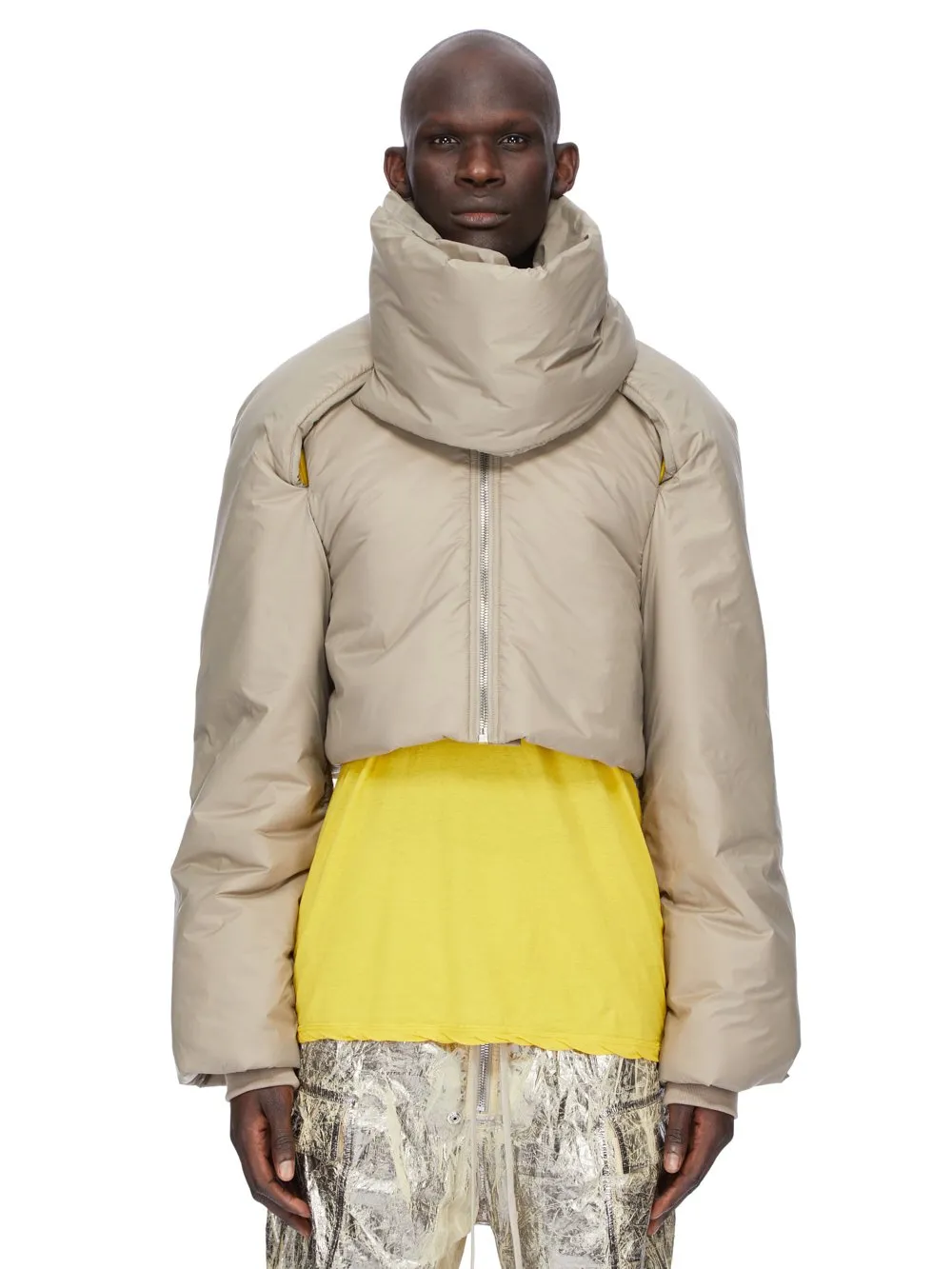 Drkshdw Concordians Convertible Jkt Cropped In Dirty Pearl Recycled Nylon