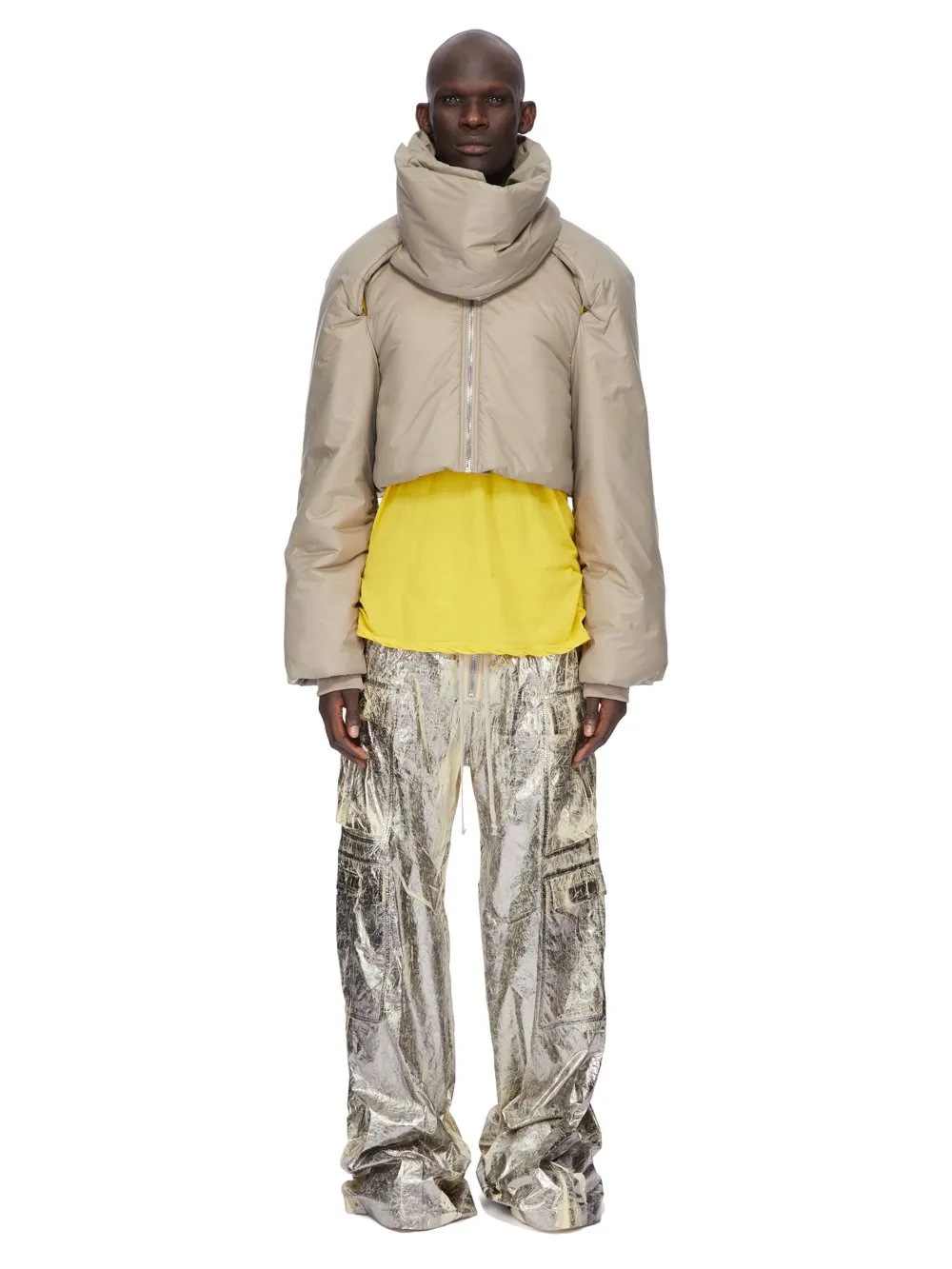 Drkshdw Concordians Convertible Jkt Cropped In Dirty Pearl Recycled Nylon