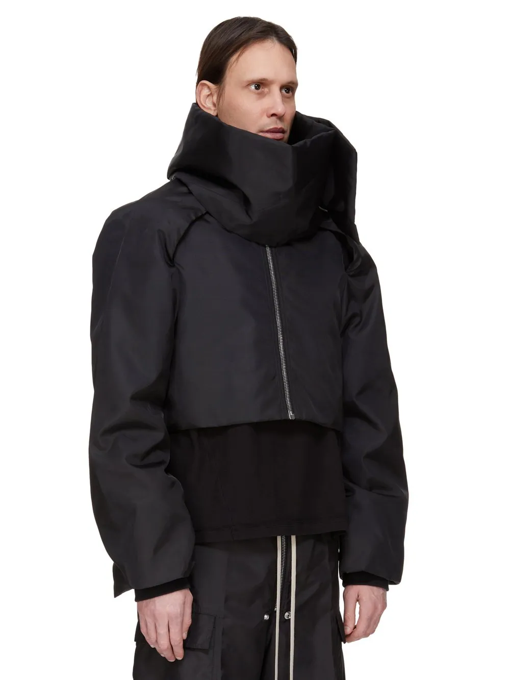 Drkshdw Concordians Convertible Jkt Cropped In Black Nylon Canvas