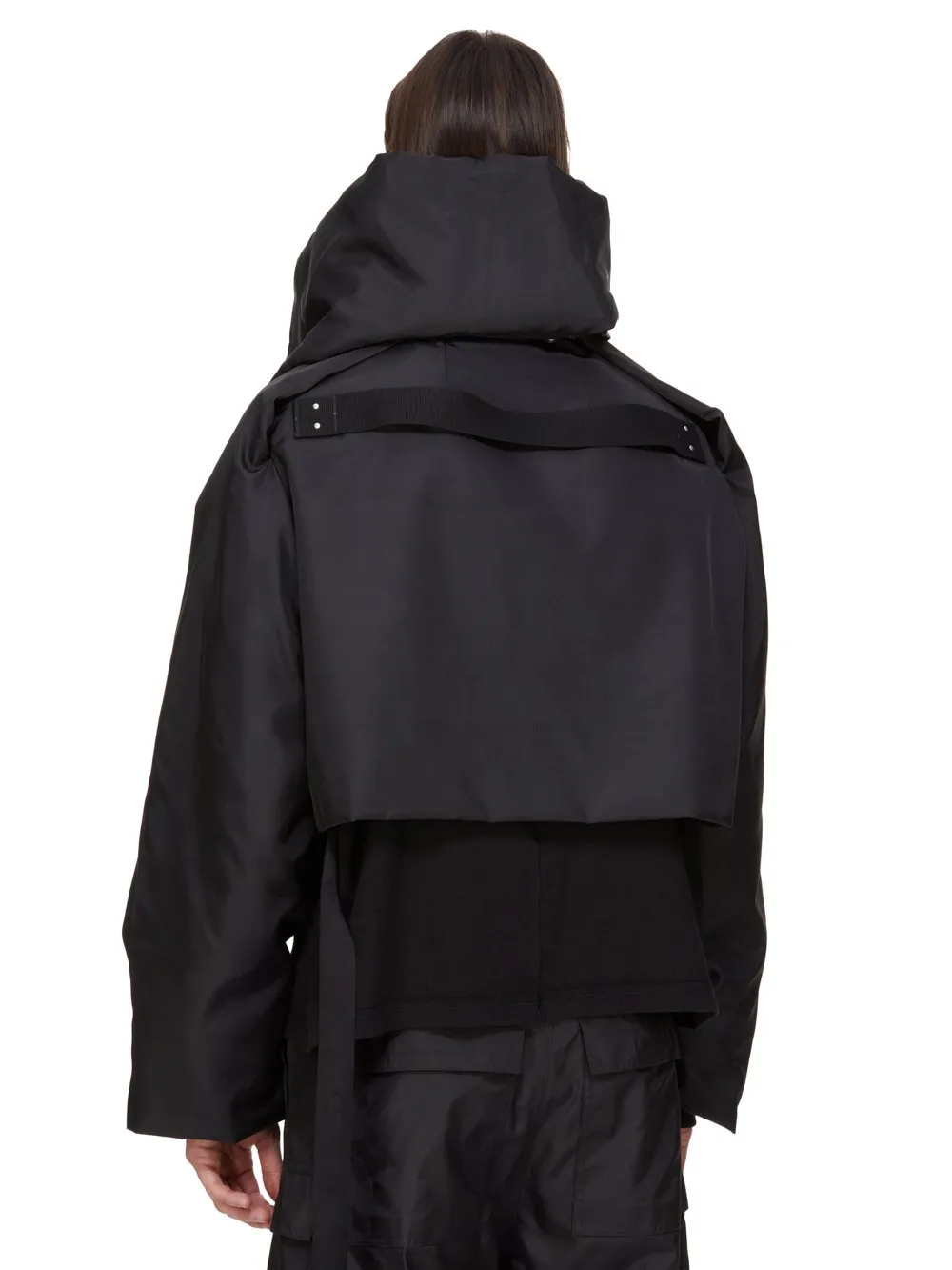 Drkshdw Concordians Convertible Jkt Cropped In Black Nylon Canvas