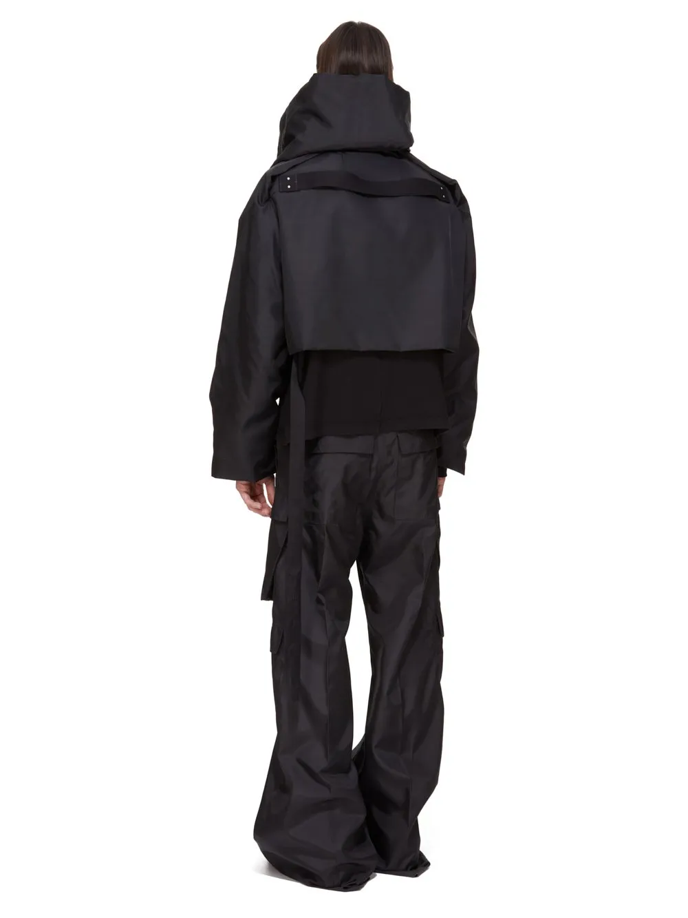 Drkshdw Concordians Convertible Jkt Cropped In Black Nylon Canvas