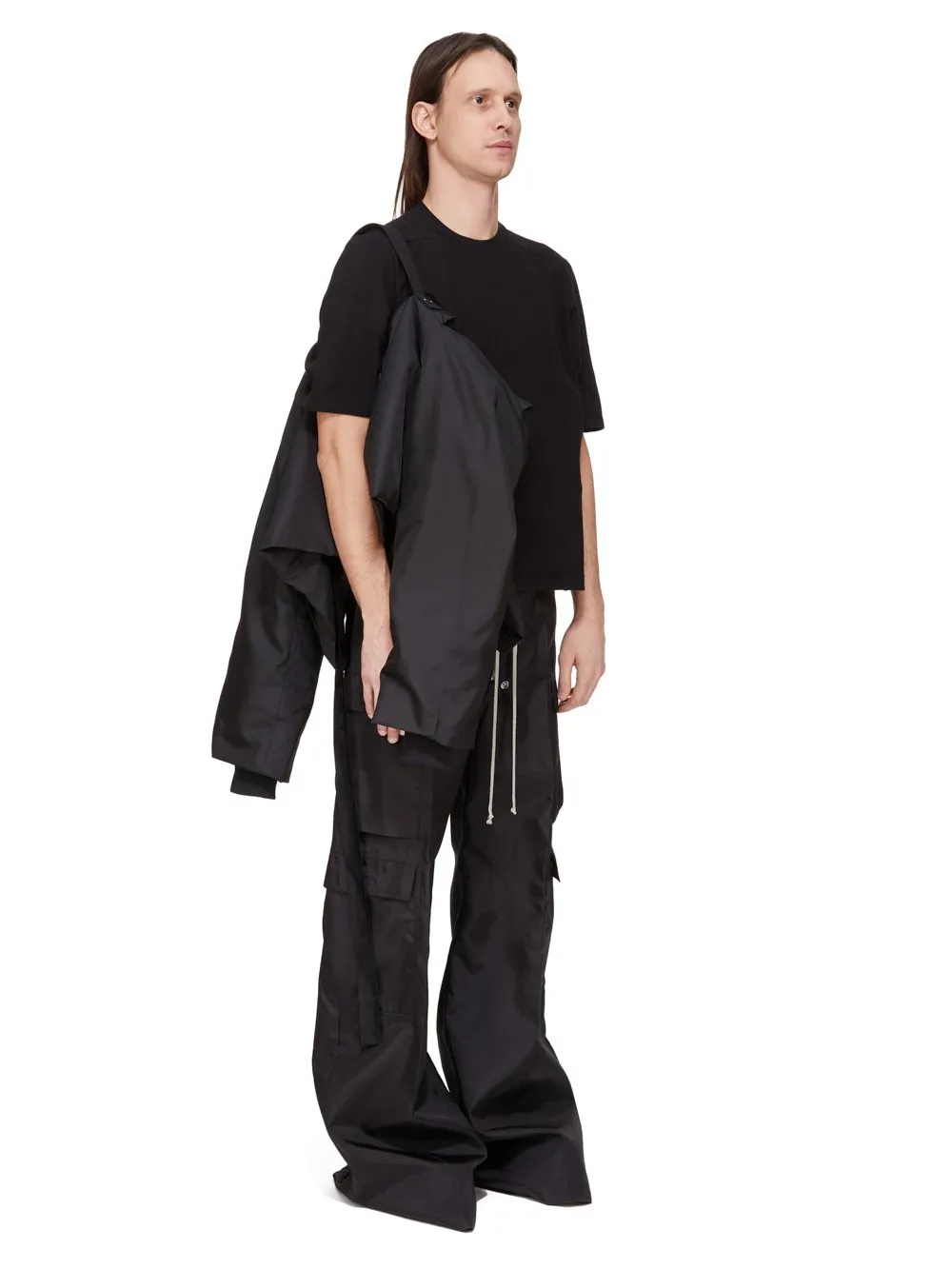 Drkshdw Concordians Convertible Jkt Cropped In Black Nylon Canvas