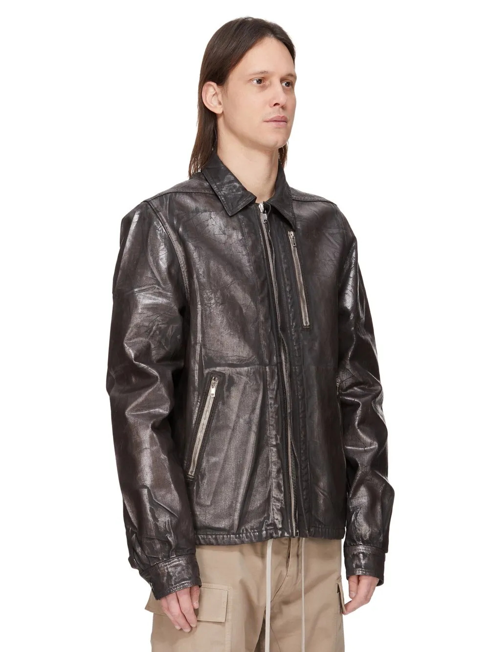 Drkshdw Concordians Concealed Zipfront Jkt 13Oz Bronze Megacrust Denim