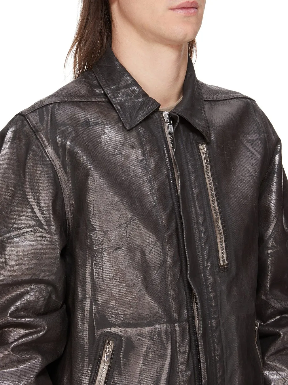 Drkshdw Concordians Concealed Zipfront Jkt 13Oz Bronze Megacrust Denim