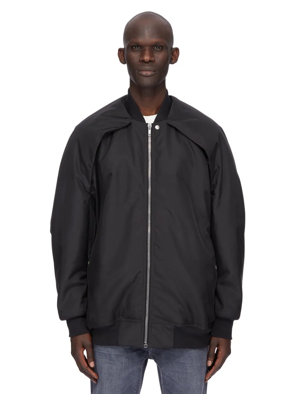 Drkshdw Concordians Convertible Jumbo Peter Flight In Black Nylon Canvas.