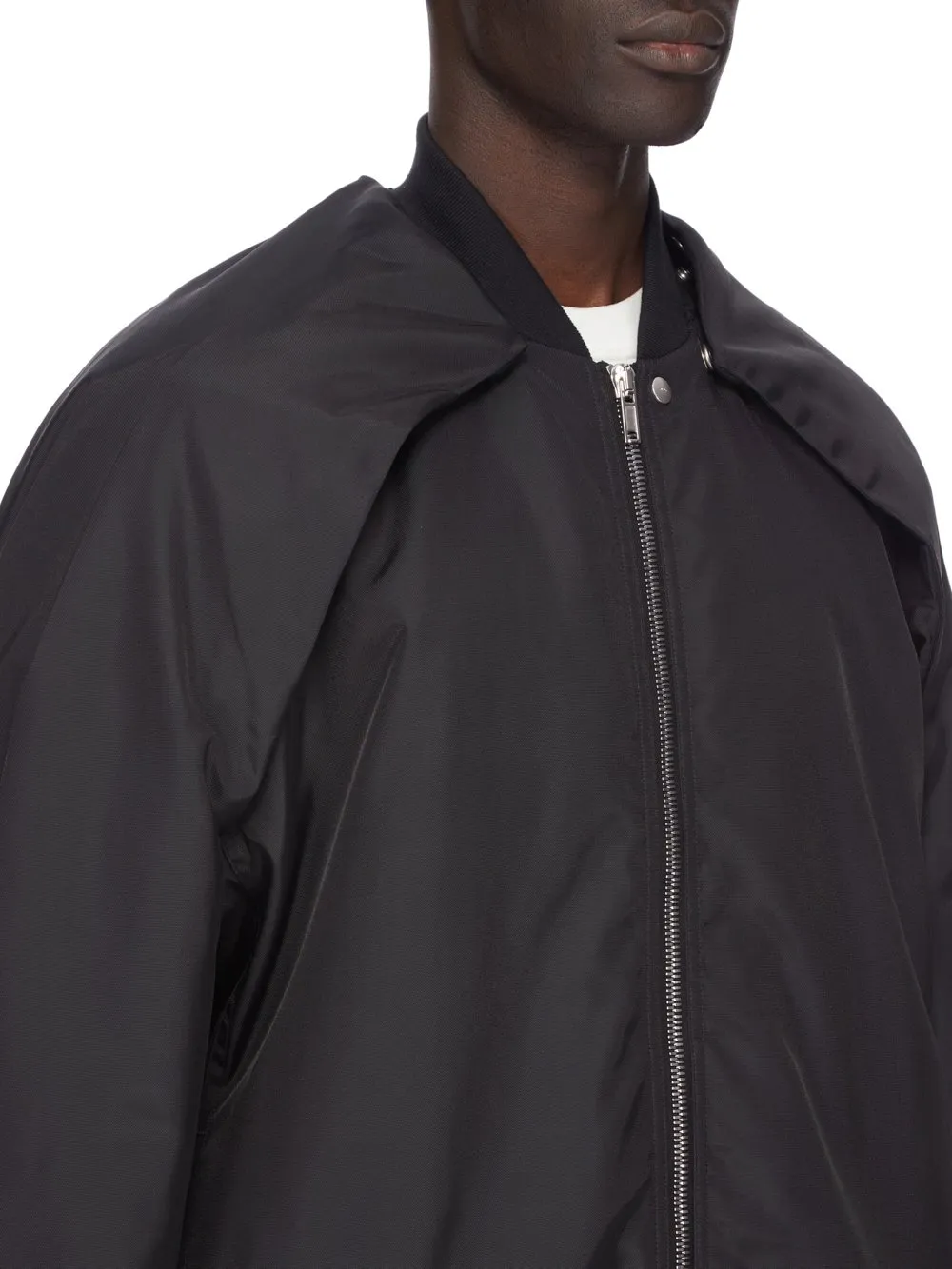 Drkshdw Concordians Convertible Jumbo Peter Flight In Black Nylon Canvas.