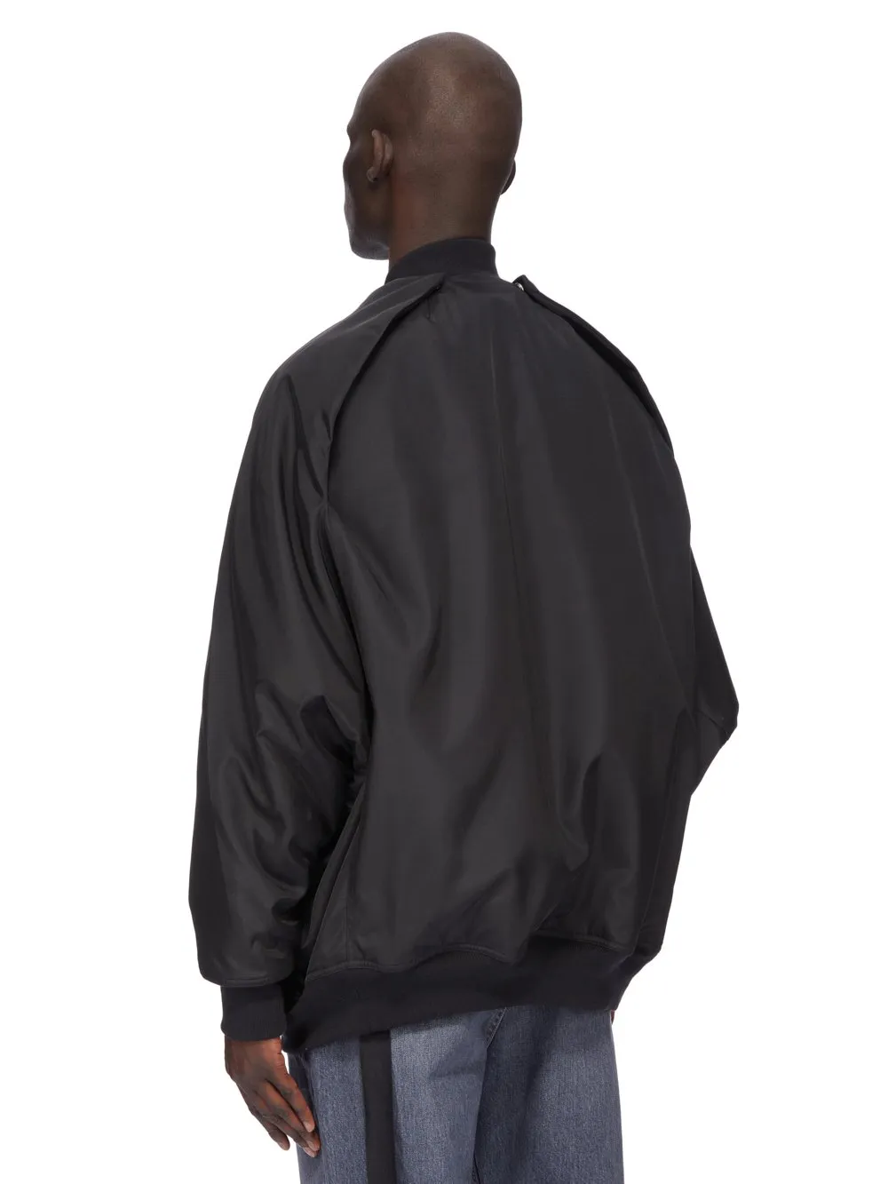 Drkshdw Concordians Convertible Jumbo Peter Flight In Black Nylon Canvas.