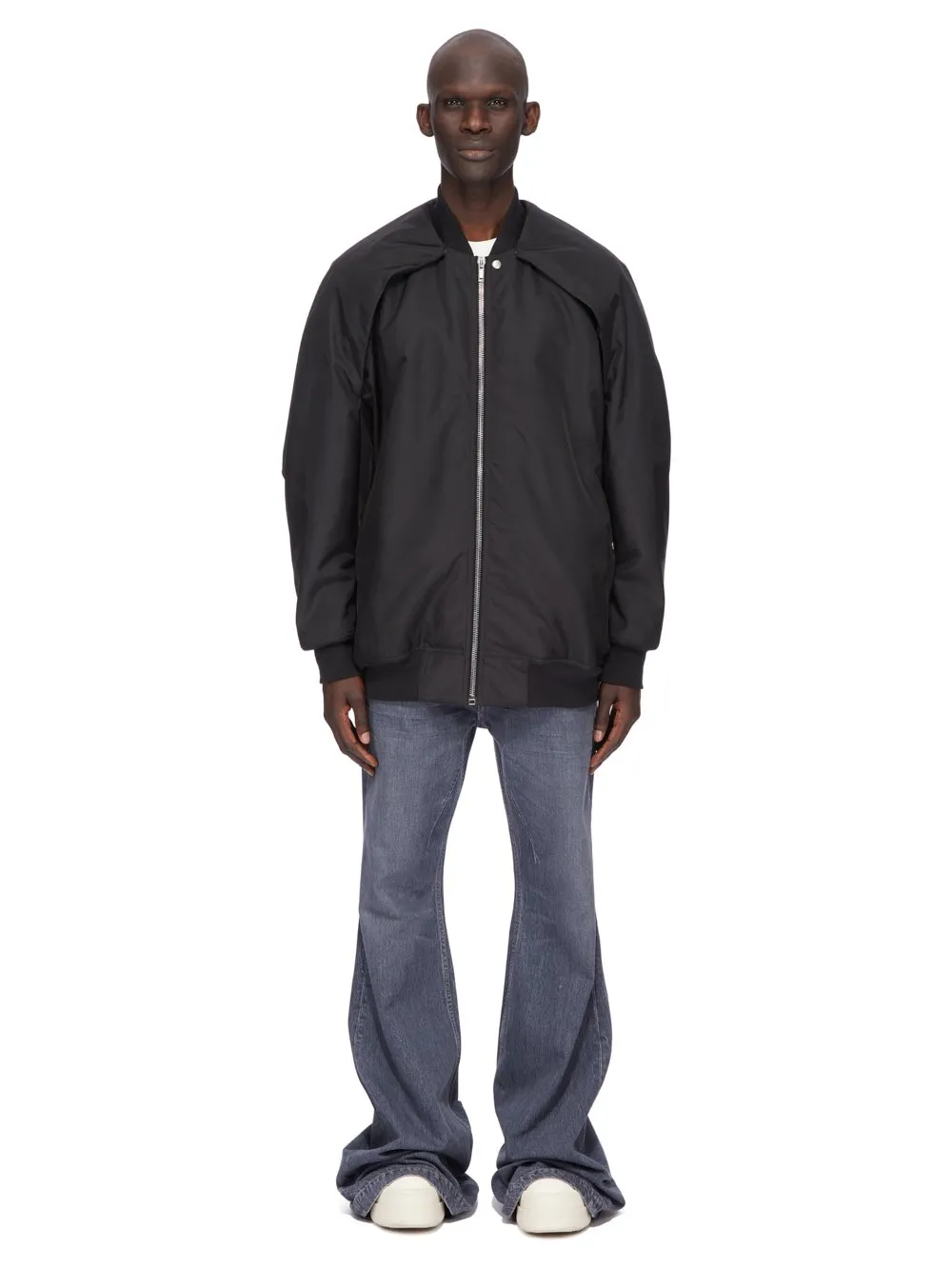 Drkshdw Concordians Convertible Jumbo Peter Flight In Black Nylon Canvas.