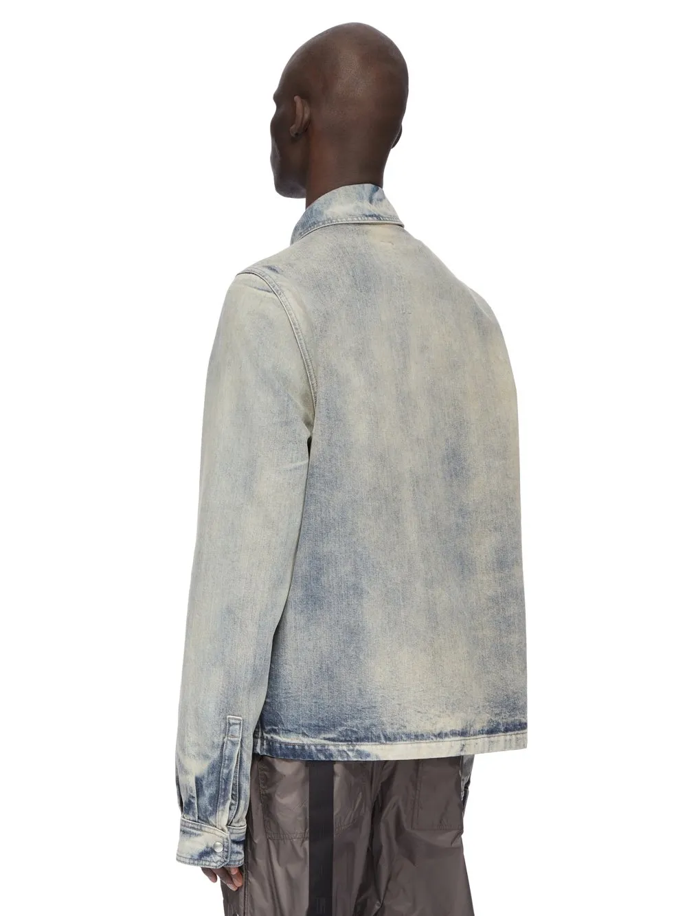 Drkshdw Concordians Concealed Zipfront Jkt In 13Oz Mineral Pearl Denim