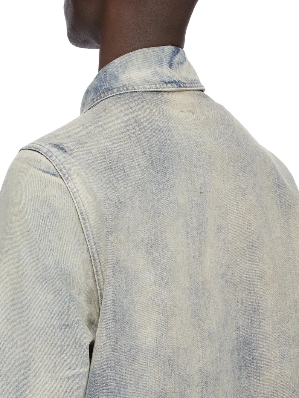 Drkshdw Concordians Concealed Zipfront Jkt In 13Oz Mineral Pearl Denim