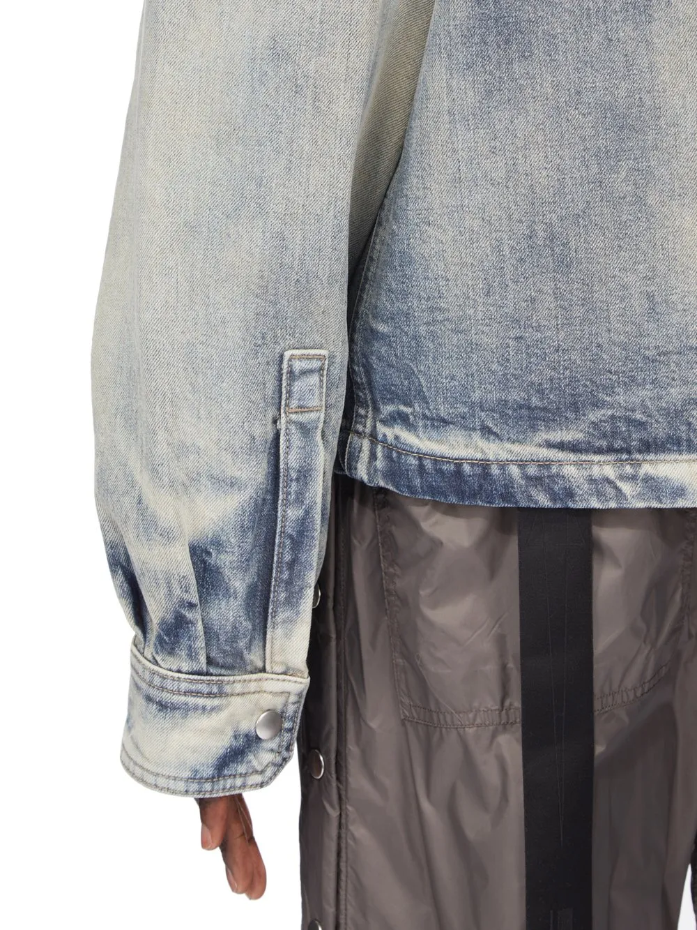 Drkshdw Concordians Concealed Zipfront Jkt In 13Oz Mineral Pearl Denim