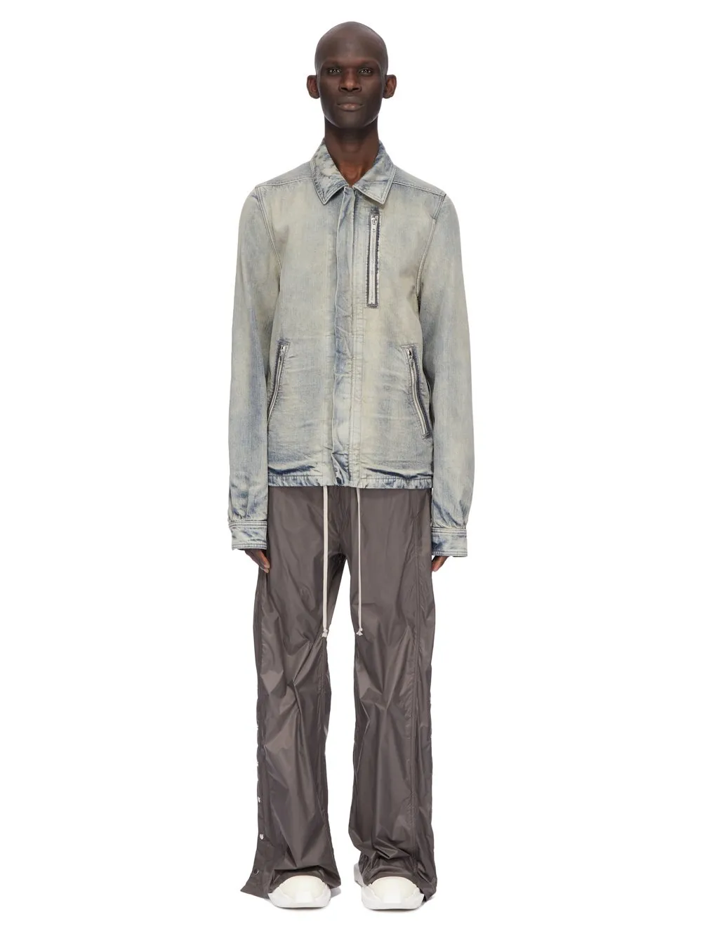 Drkshdw Concordians Concealed Zipfront Jkt In 13Oz Mineral Pearl Denim