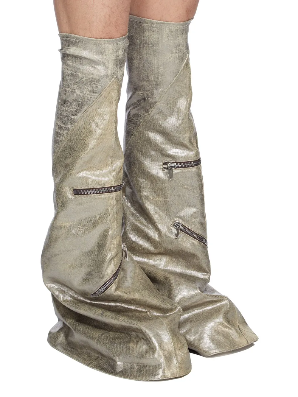 Drkshdw Concordians Cargo Fetish In Palladium/Milk 13Oz Foil Denim