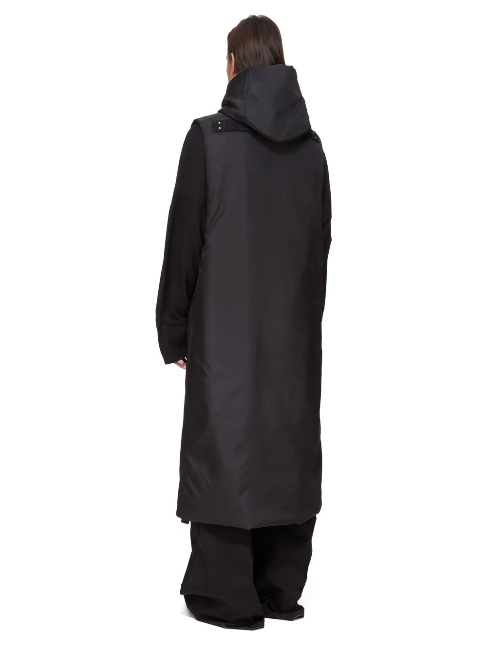 Drkshdw Concordians Hooded Liner In Black Nylon Canvas