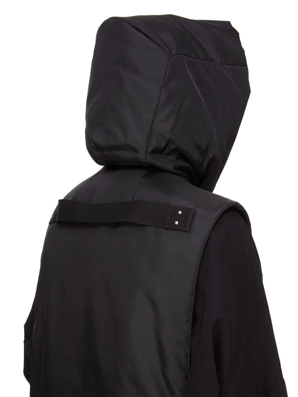 Drkshdw Concordians Hooded Liner In Black Nylon Canvas