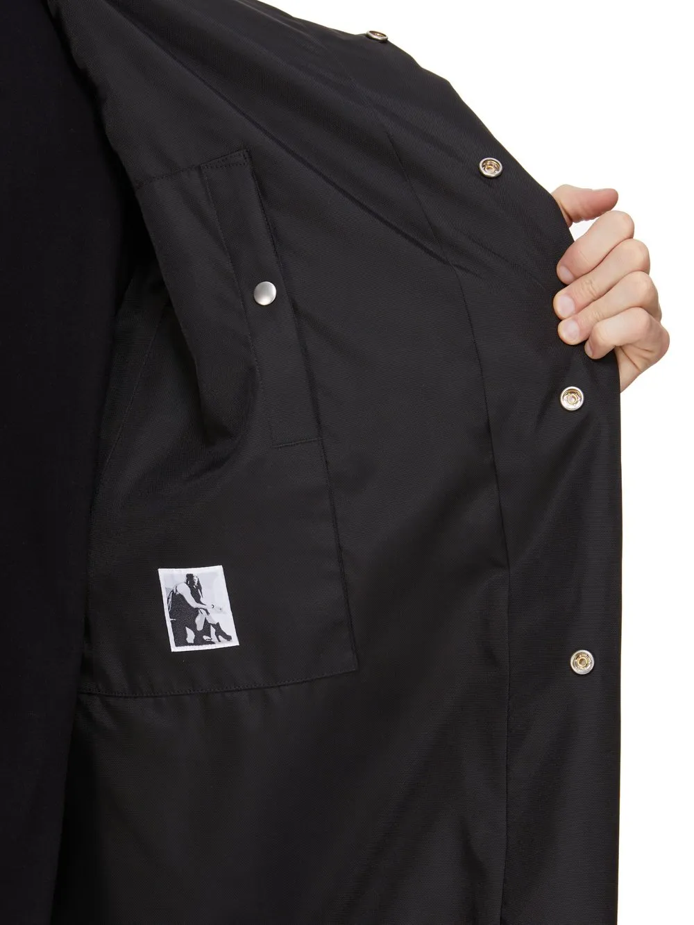 Drkshdw Concordians Hooded Liner In Black Nylon Canvas