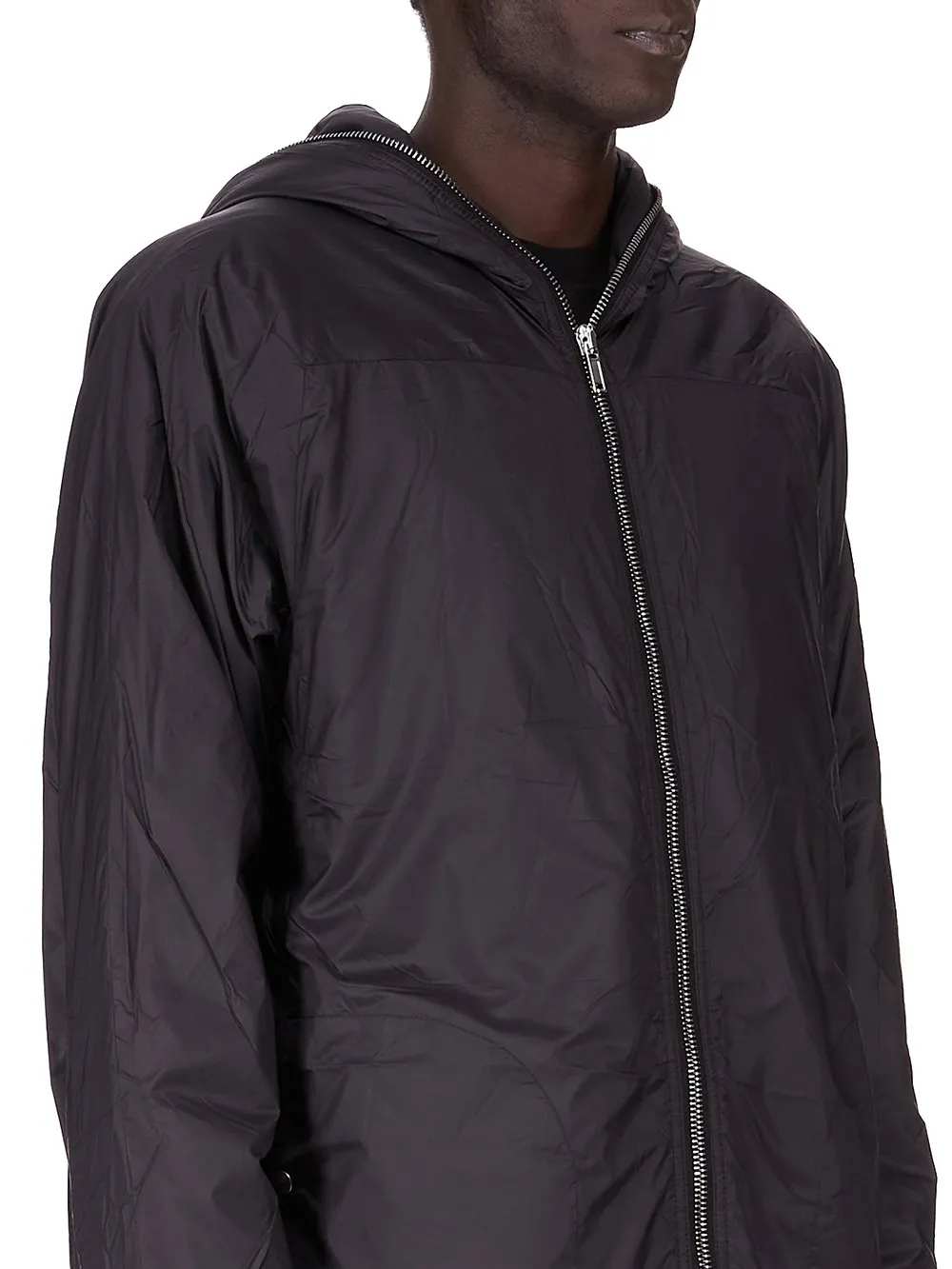Drkshdw Concordians Sealed Windbreaker Coat In Black Recycled Nylon.