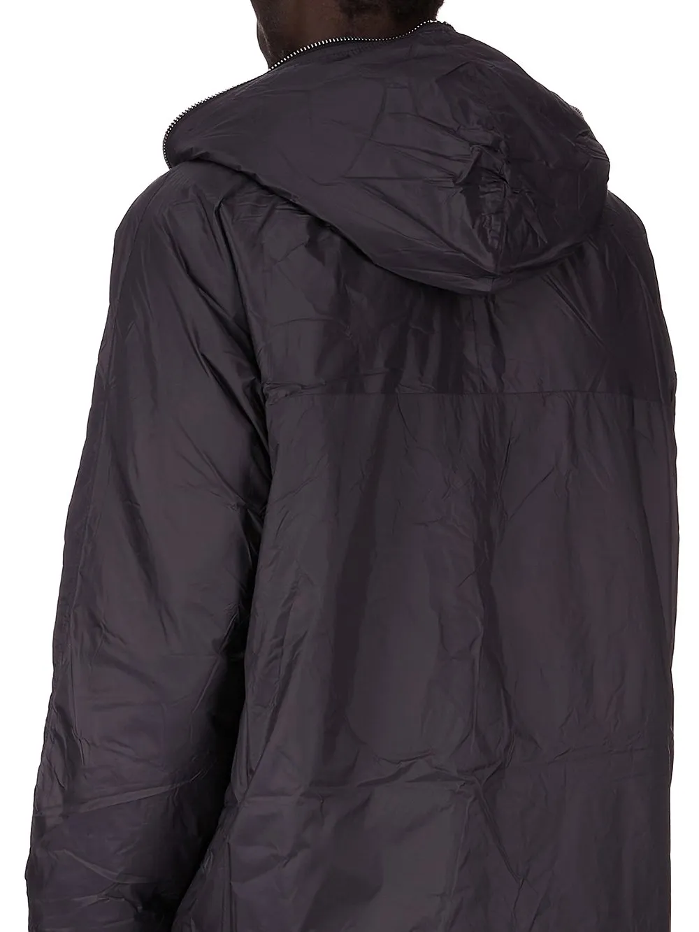 Drkshdw Concordians Sealed Windbreaker Coat In Black Recycled Nylon.