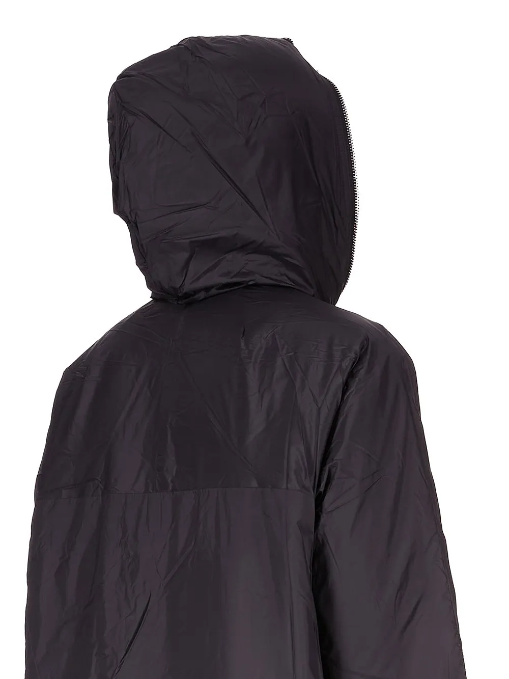 Drkshdw Concordians Sealed Windbreaker Coat In Black Recycled Nylon.