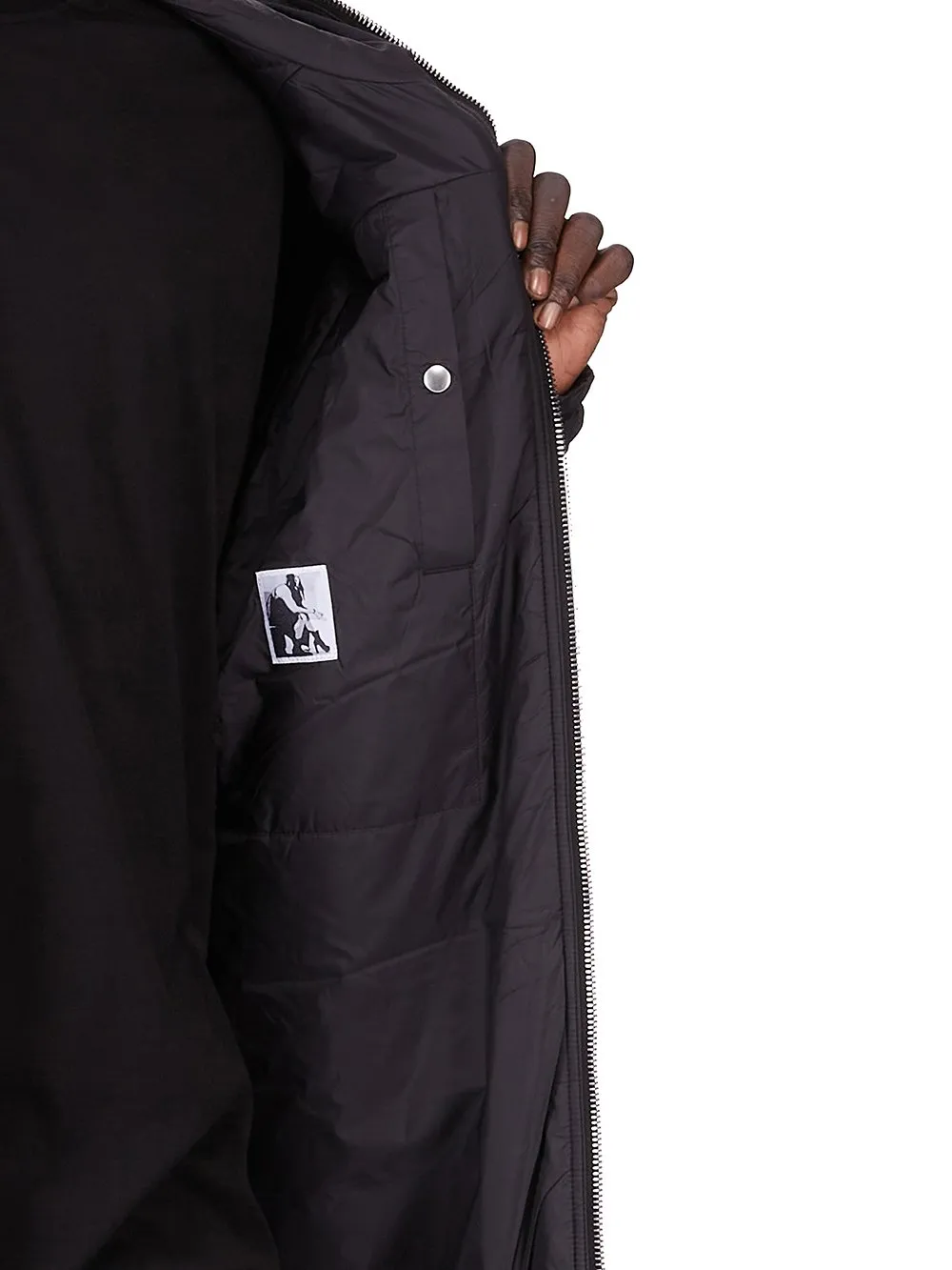 Drkshdw Concordians Sealed Windbreaker Coat In Black Recycled Nylon.