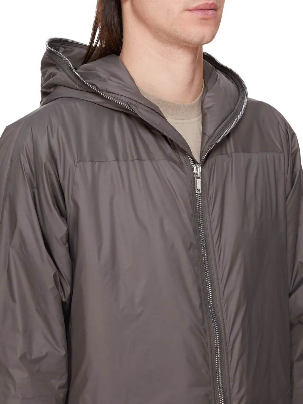 Drkshdw Concordians Sealed Windbreaker Coat In Bronze Recycled Nylon.