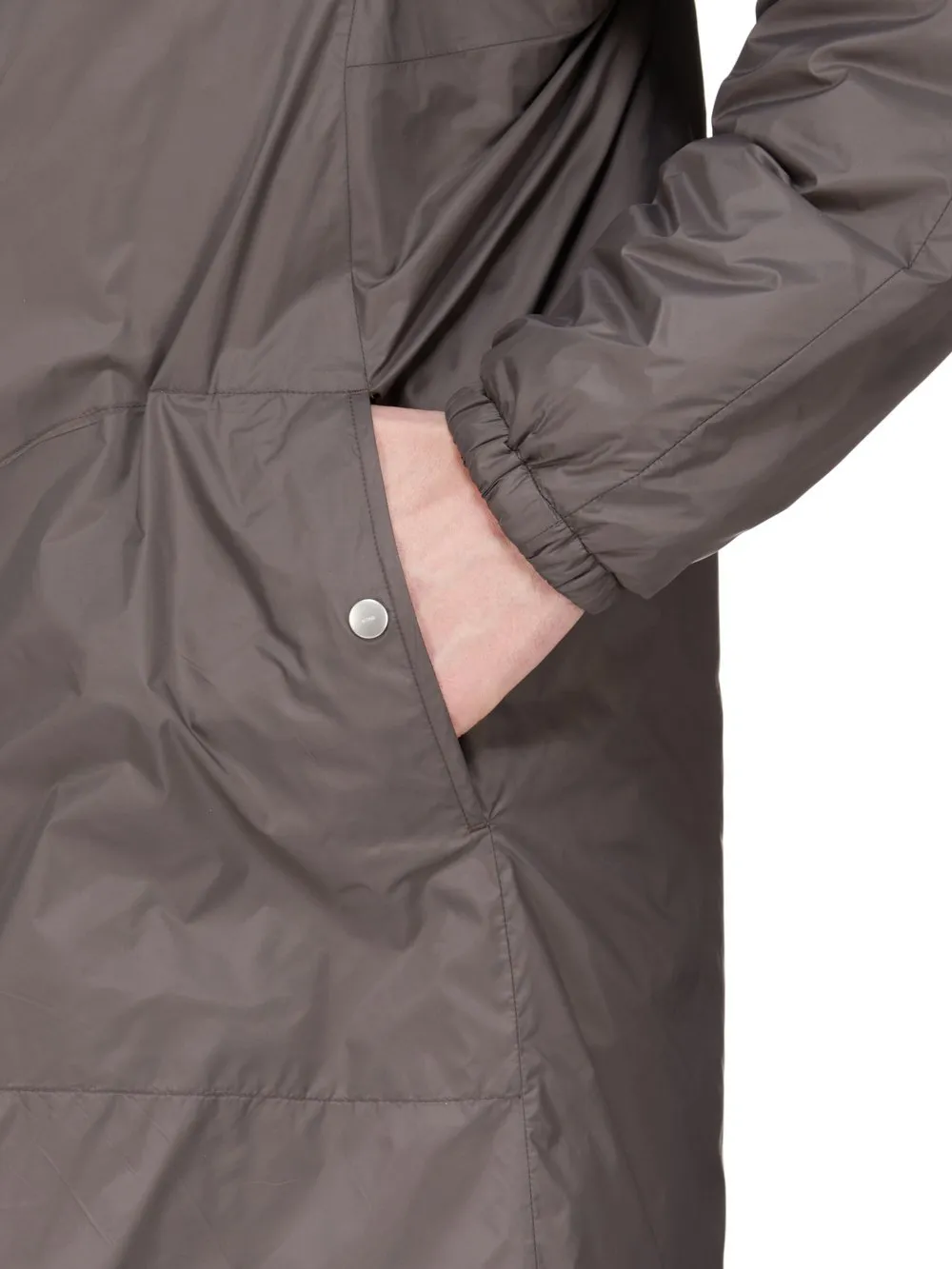 Drkshdw Concordians Sealed Windbreaker Coat In Bronze Recycled Nylon.